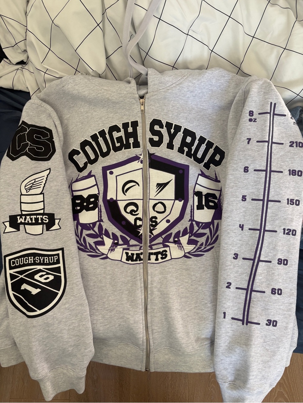 That’s a Awful Lot of Cough Syrup Grey Zip-up Hoodie Size Xl